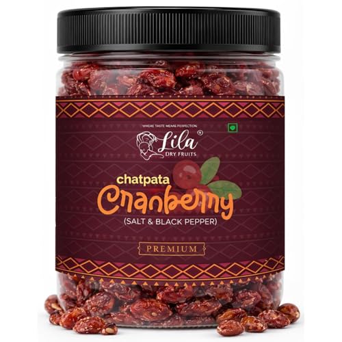 Image 1 of Pack of 1 for the product Lila Dry Fruits Flavoured Cranberries with Black Pepper & Pink Salt - 100 gm