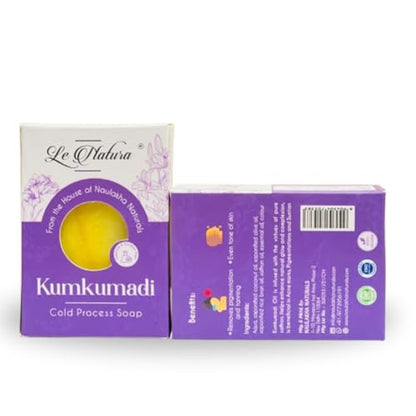 Image 2 of Naulakha Naturals Cold Pressed Soap – Kumkumadi | Ayurvedic Brightening & Nourishing Soap Bar with Saffron & Herbal Oils | Handmade, Chemical-Free Skincare – 100g