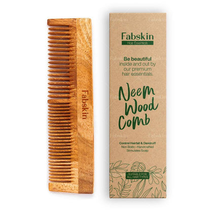 Image 1 of 1 Pc / Pack of 1 for the product Fabskin Neem Dual Side For Detangling & Frizz Control Wooden Comb