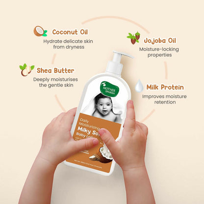 Image 4 of Mother Sparsh Milky Soft Baby Lotion With Milk Protein, Coconut Oil & Shea Butter For 24Hrs Moisturization