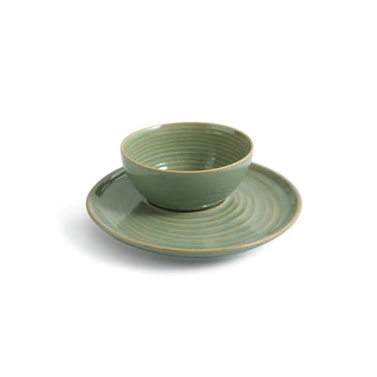 Image 2 of ExclusiveLane Sage Serenity Hand Glazed Porcelain Tea Cup with Saucer 280 ML