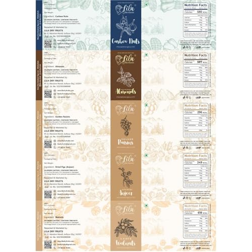 Image 3 of Lila Dry Fruits Daily Needs Combo Pack (100g x 5)- 500 Gram