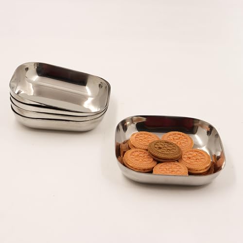 Image 15 of Medium-5 for the product Spillbox Stainless Steel Halwa Plates