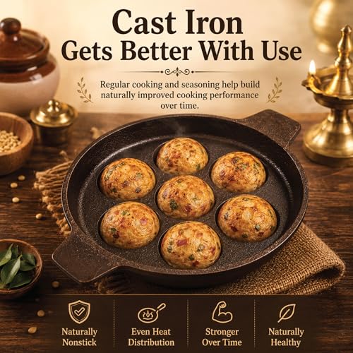 Image 4 of 6th Planet 7 Pit Cast Iron Paniyaram Pan