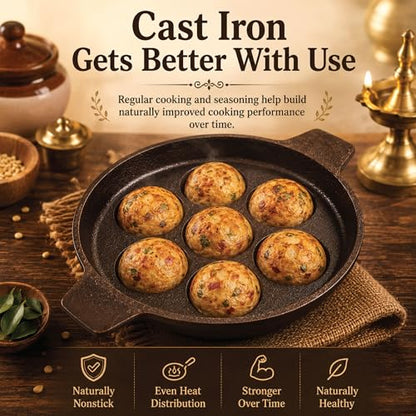 Image 4 of 6th Planet 7 Pit Cast Iron Paniyaram Pan