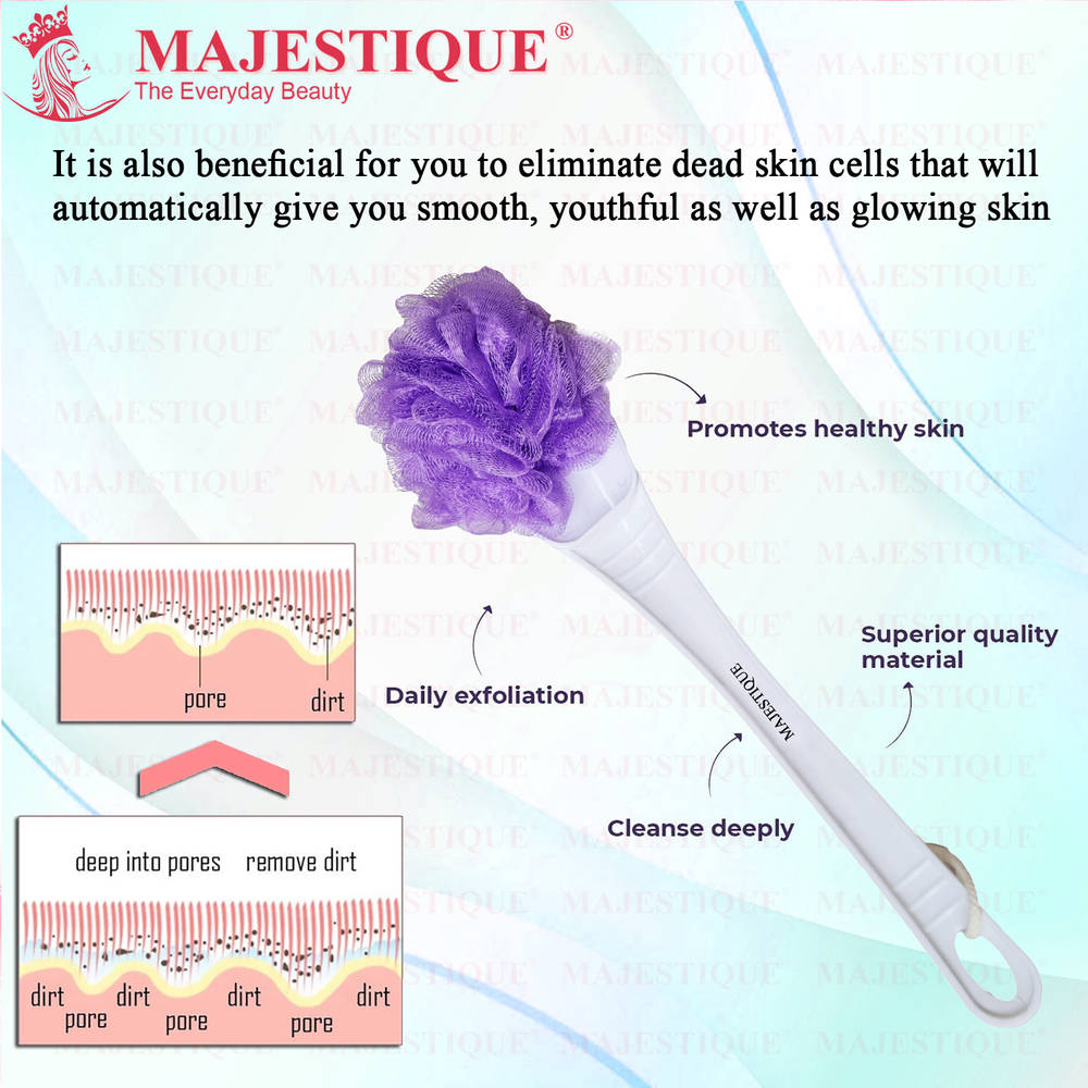 Image 5 of Majestique Long Handle Loofah (Colour May Vary)