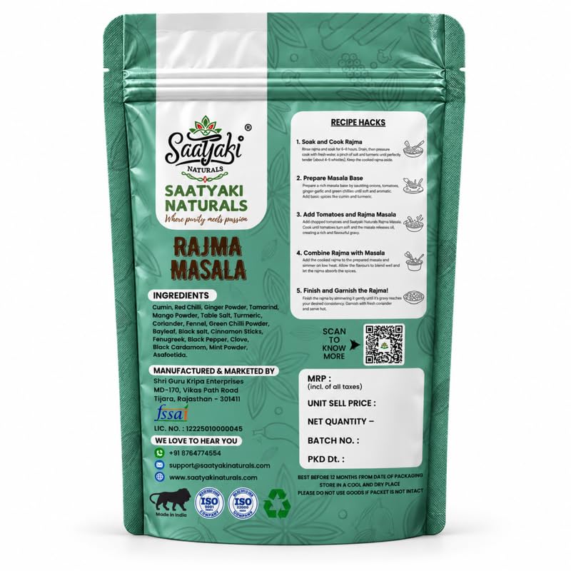 Image 6 of SAATYAKI NATURALS Jammu Rajma Masala