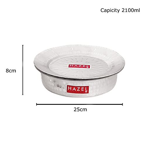 Image 5 of HAZEL Aluminium Langdi Patila Pot with Lid Hammered Finish Round Bottom Boiling Tope Vessels Bhagona Dekchi (1, 2100)