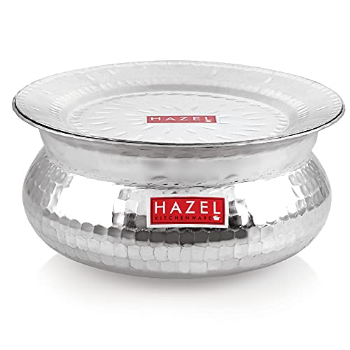 Image 6 of HAZEL Aluminium Hammered Finish Handi With Lid 29 Cm 6700 ml