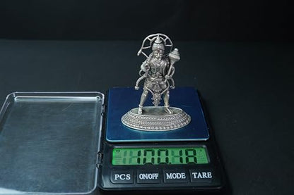 Image 6 of Dista Silvers Antique Ashirwad Hanuman Standing with Mala 100.01G