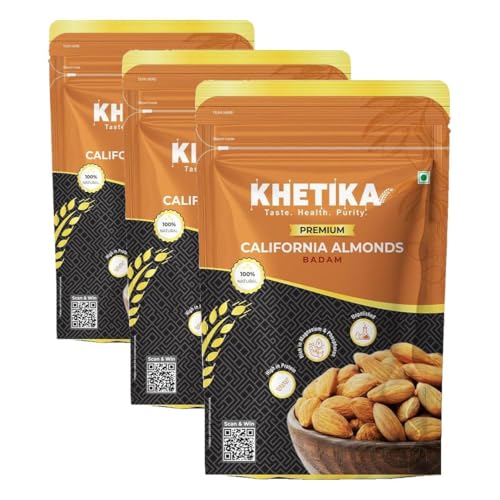 Image 3 of 200 g (Pack of 3) for the product Khetika Premium California Almonds
