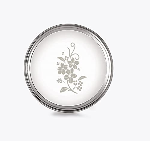 Image 3 of neelam Stainless Steel 9, 22 Gauge, Lazer Etching Buffet Plate, 20 cm, Set of 4