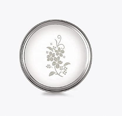 Image 3 of neelam Stainless Steel 9, 22 Gauge, Lazer Etching Buffet Plate, 20 cm, Set of 4