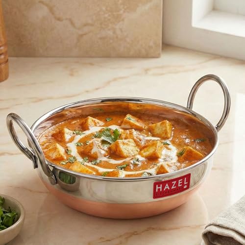 Image 2 of Without Lid / 1000ml for the product HAZEL Copper Bottom Kadhai