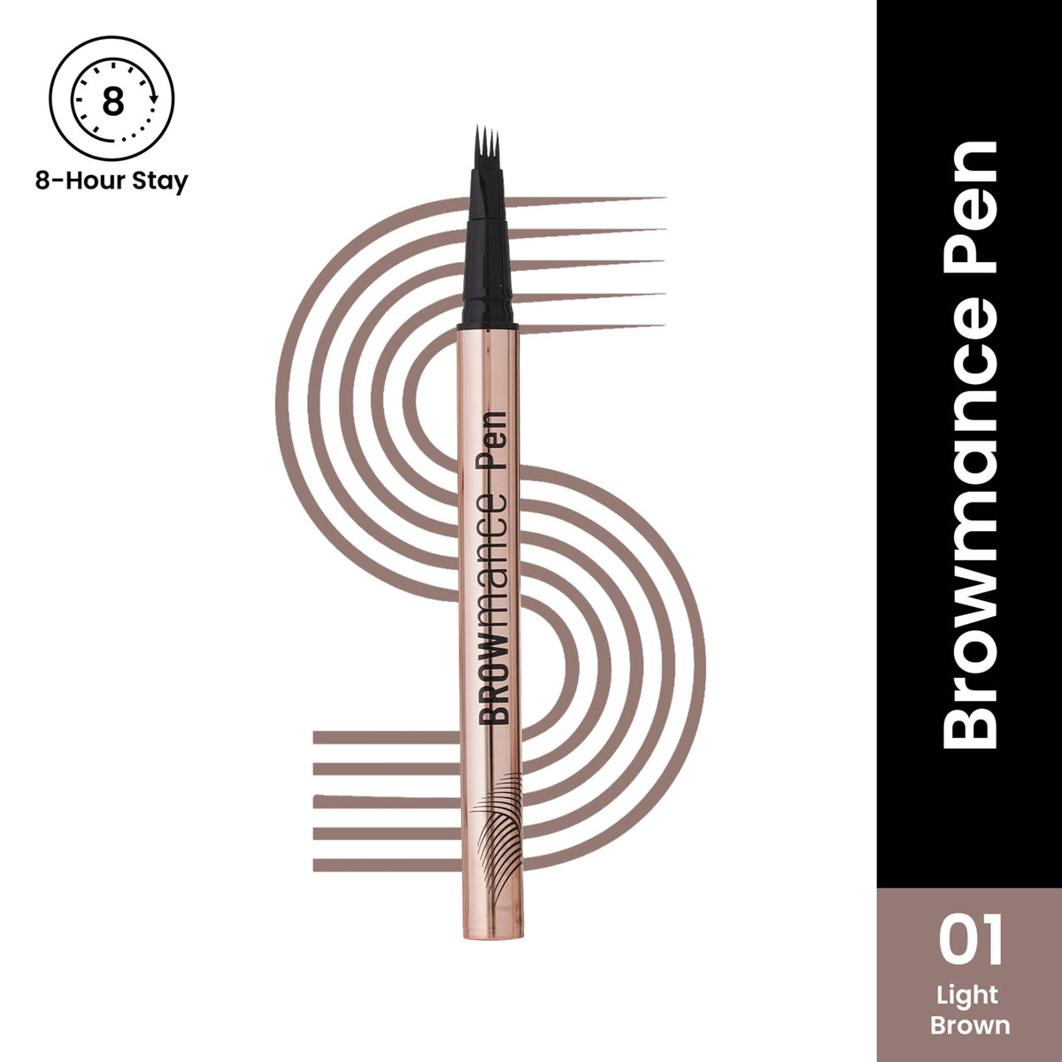 Image 1 of 1 gm / Pack of 1 for the product Swiss Beauty Browmance Pen Fills In Sparse Hair For 8-Hour Stay - 1 Light Brown