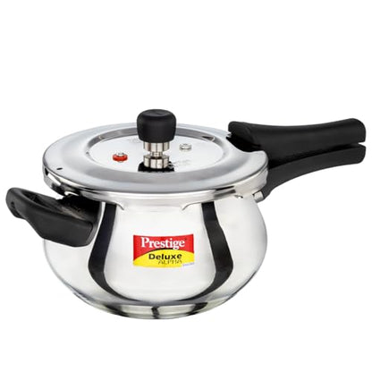 Image 2 of 3 litres for the product Prestige Stainless Steel Deluxe Alpha Svachh Outer Lid Pressure Cooker