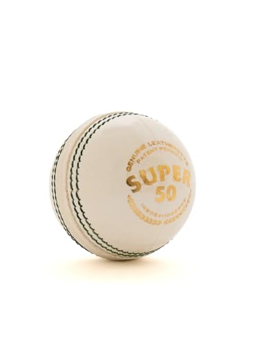 Image 7 of SG Super 50 Cricket Ball, Alum Tanned Leather, 200mm, White