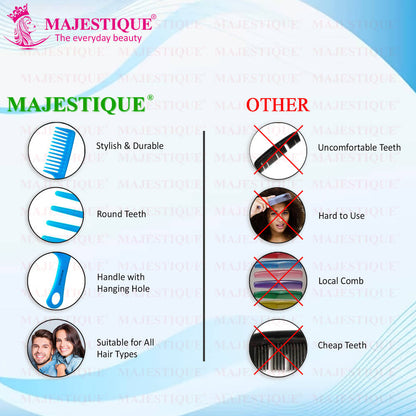 Image 5 of Majestique Handle Wide Tooth Comb for Curly Hair, Long Hair