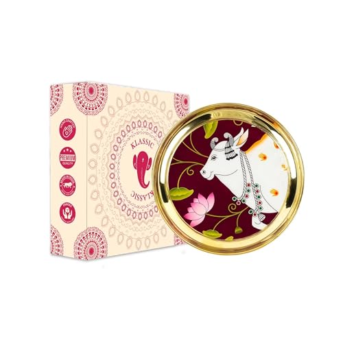 Image 2 of Klassic 6 Inch Brass Pooja Thali, (Pack Of 1, Golden)
