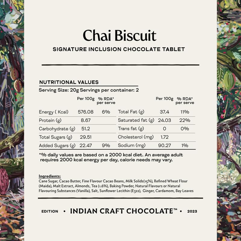 Image 3 of Manam Chocolate Signature Inclusion - Chai Biscuit, 43% Malt Milk - 80g