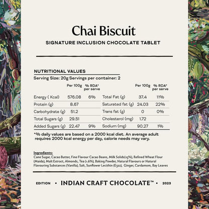 Image 3 of Manam Chocolate Signature Inclusion - Chai Biscuit, 43% Malt Milk - 80g