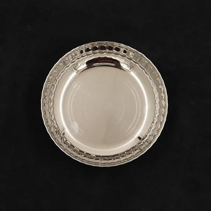 Image 9 of Spillbox Stainless Steel Hammered Bowl Quarter Plates Snack Plate Nasta Plate Dessert Plate Set Side Dish Cup Mirror Finish BPA Free