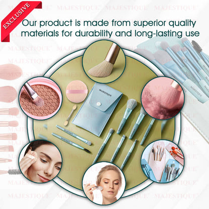 Image 6 of Majestique Makeup Brush Set With Powder Puff And Stick