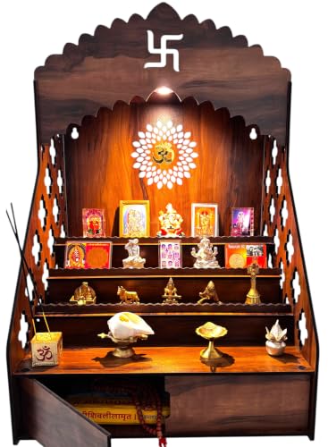Image 1 of Default Title for the product STEPn'SPACE Wooden Temple with 3 Steps & LED Size XXL- W48 x D38 x H70 cm
