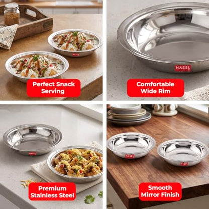 Image 17 of HAZEL Stainless Steel Snack Bowl/Plate Set