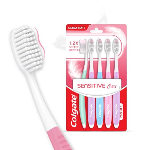 Image 1 of Pack of 1 for the product Colgate Gentle Sensitive Care Ultra Soft Bristles Manual Toothbrush for Adult Combo Pack Offer,Multicolor- 5Pcs