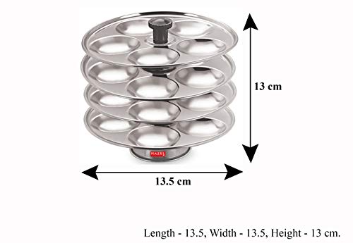 Image 3 of HAZEL Stainless Steel Medium Idli Plate with Stand, 4-Rack Plates, 20 Idlis