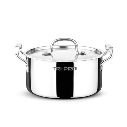 Image 1 of Default Title for the product BERGNER Tripro Tri-Ply Cook and Serve 22 cm Casserole with Lid 4 litres
