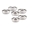 Image 1 of Default Title for the product neelam SJKH065P Stainless Steel 6.5 18G J.K.Halwa Plate, 12.5 cm, Silver, Set of 6