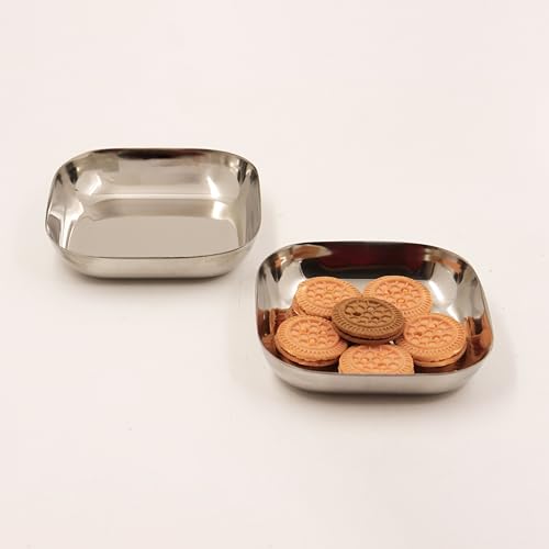 Image 7 of Medium-2 for the product Spillbox Stainless Steel Halwa Plates