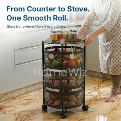 Image 7 of HomeWiz Round Kitchen Rack 3- Layer
