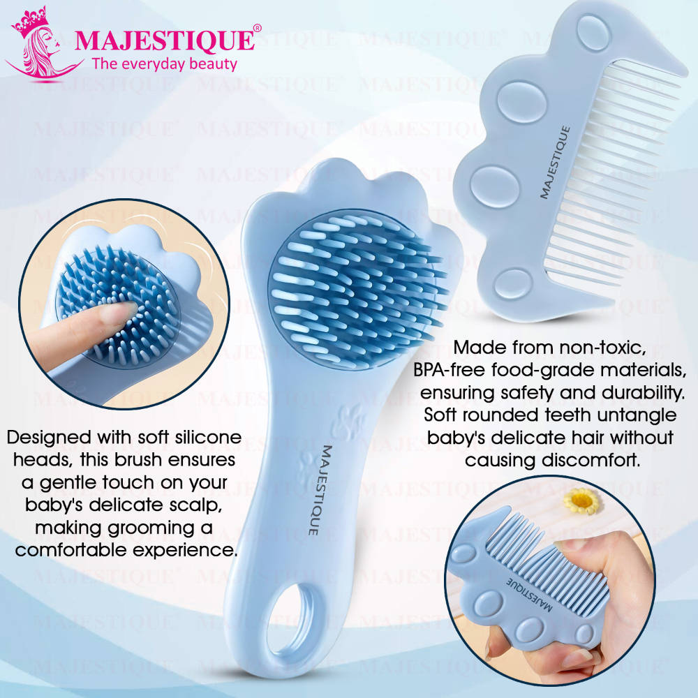 Image 4 of Majestique Premium Baby Hair Brush & Comb Set