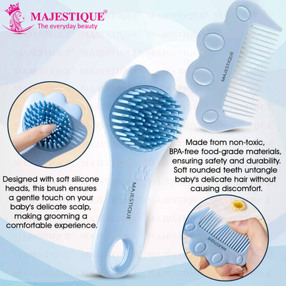 Image 4 of Majestique Premium Baby Hair Brush & Comb Set