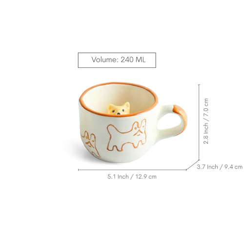 Image 7 of ExclusiveLane Cute Cat Surprise 3D Animal Ceramic Coffee Mugs Set of 2 240 ml