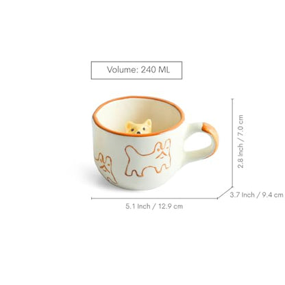 Image 7 of ExclusiveLane Cute Cat Surprise 3D Animal Ceramic Coffee Mugs Set of 2 240 ml