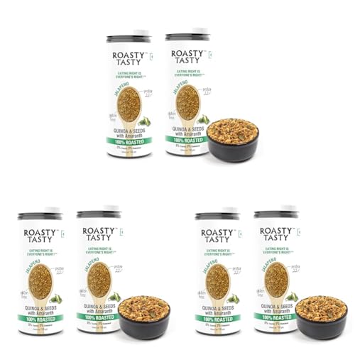 Image 1 of Default Title for the product Roasty Tasty Roasted Quinoa Seeds with Amaranth Jalapeno Flavour Combo Pack of 6-200gm
