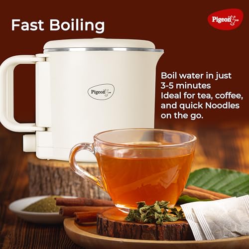 Image 6 of Pigeon Stainless Steel By Stovekraft Trip Multi-Cook Kettle,600 Watts,0.8 Litre, Used For Boiling Water, Making Tea And Coffee, Instant Noodles, Soup Etc (Cream)