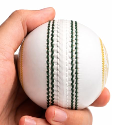 Image 6 of KHELSPACE KS Prime White Leather Cricket Ball for Practice & Training