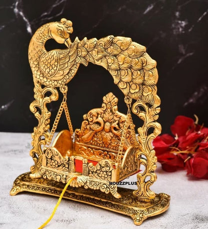 Image 3 of Labhcart Metal Laddu Gopal Jhula Palna for Laddu Gopal Ji