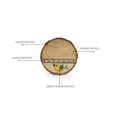Image 5 of ExclusiveLane Yellow Sparrows Handpainted Decorative Wooden Coasters Set of 4