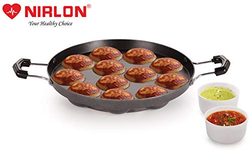 Image 5 of NIRLON Non-Stick 12 Cavity Appam Paniyarakkal with Stainless Steel Lid