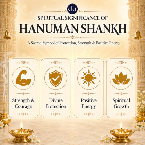 Image 6 of Dev Aastha Gold & 999 Silver Plated Hanuman Shankh Showpiece Conch Shell - 4.6 Inch