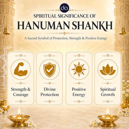 Image 6 of Dev Aastha Gold & 999 Silver Plated Hanuman Shankh Showpiece Conch Shell - 4.6 Inch