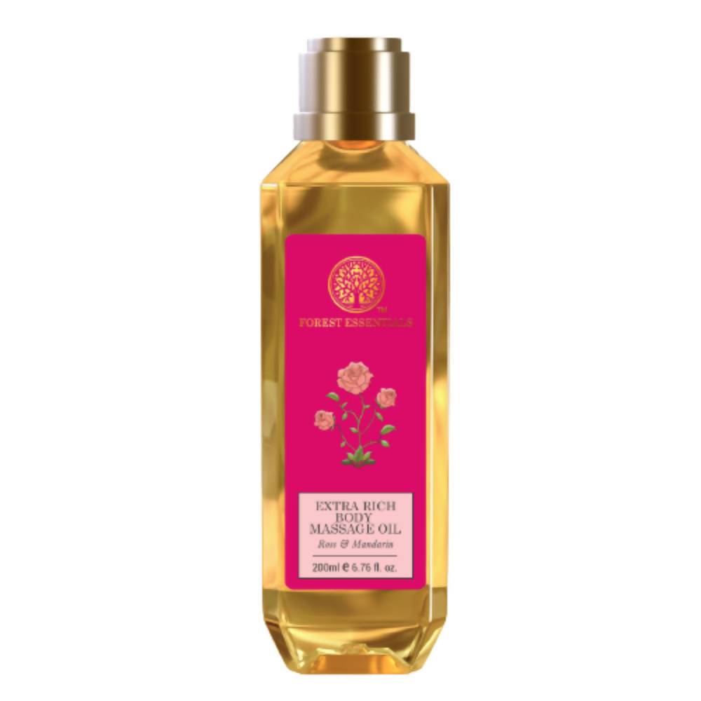 Image 1 of Forest Essentials Extra Rich Almond Body Massage Oil Rose & Mandarin