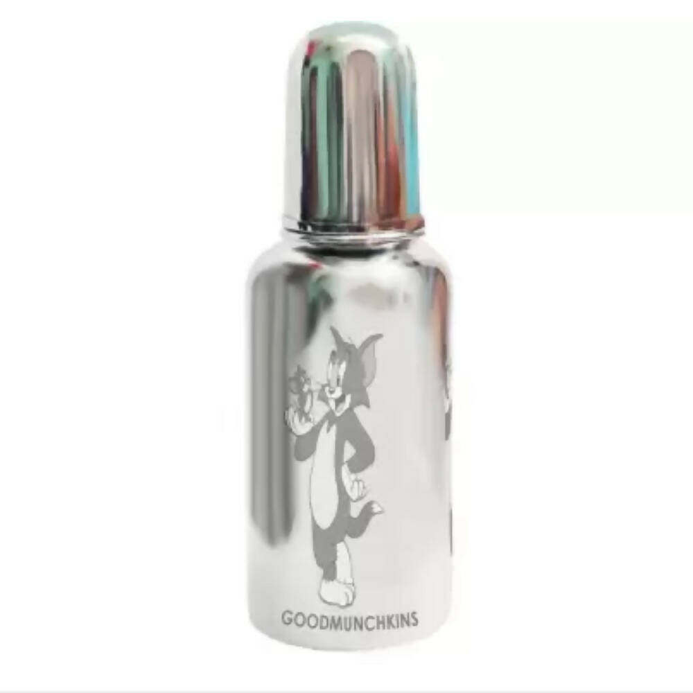 Image 1 of 220 ml for the product Goodmunchkins Stainless Steel Feeding Bottle 304 Grade Steel, Jointless, BPA Free, Rustfree Bottle For Kids 220ml