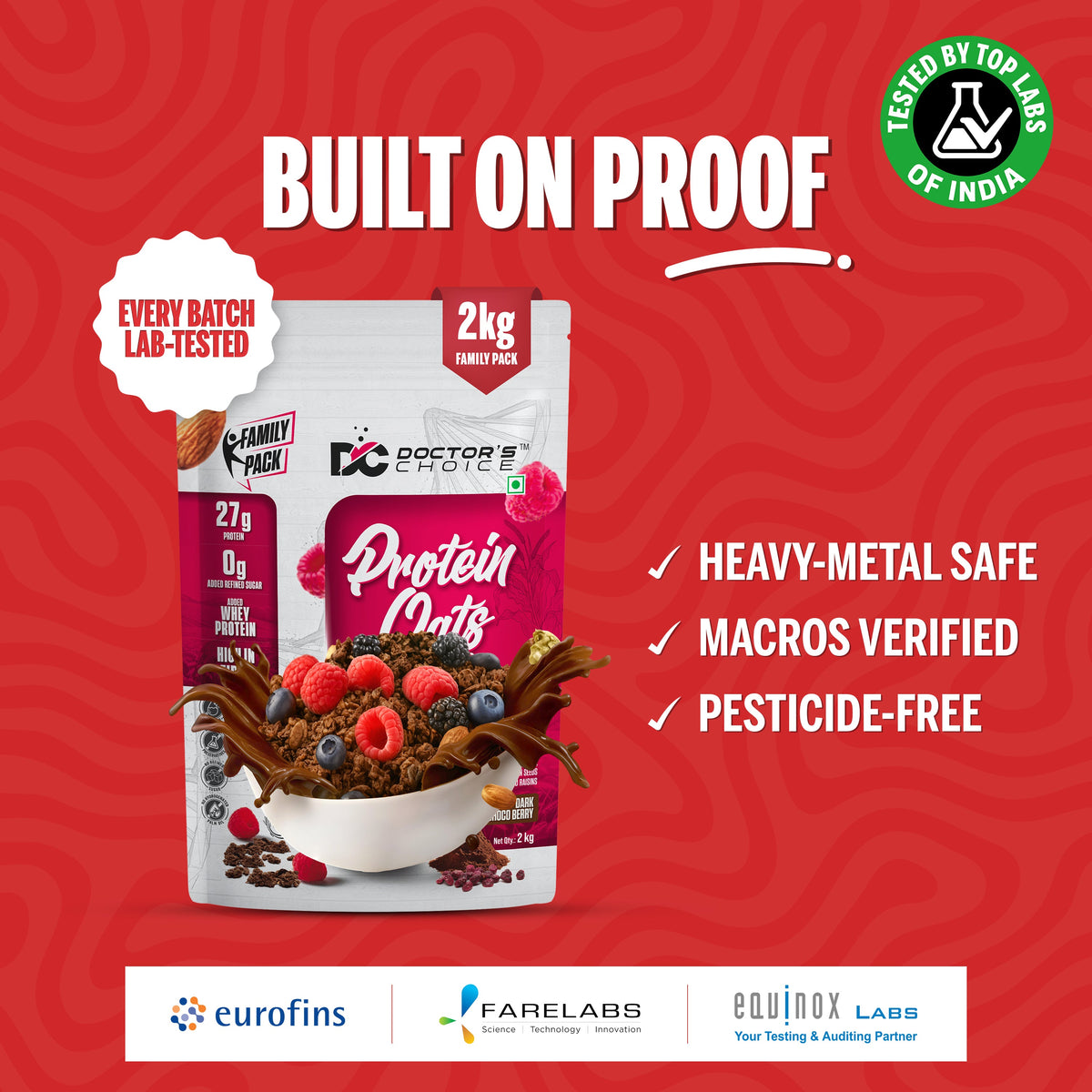 Image 11 of Doctor's Choice Protein Oats Dark Choco Berry 2Kg